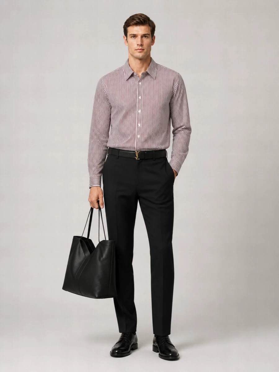 Saint Laurent Striped Cotton Poplin Shirt