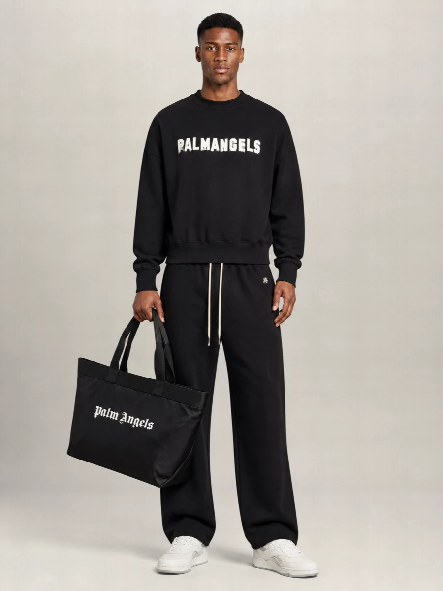 Palm Angels Cotton Logo-Print Crewneck Sweatshirt