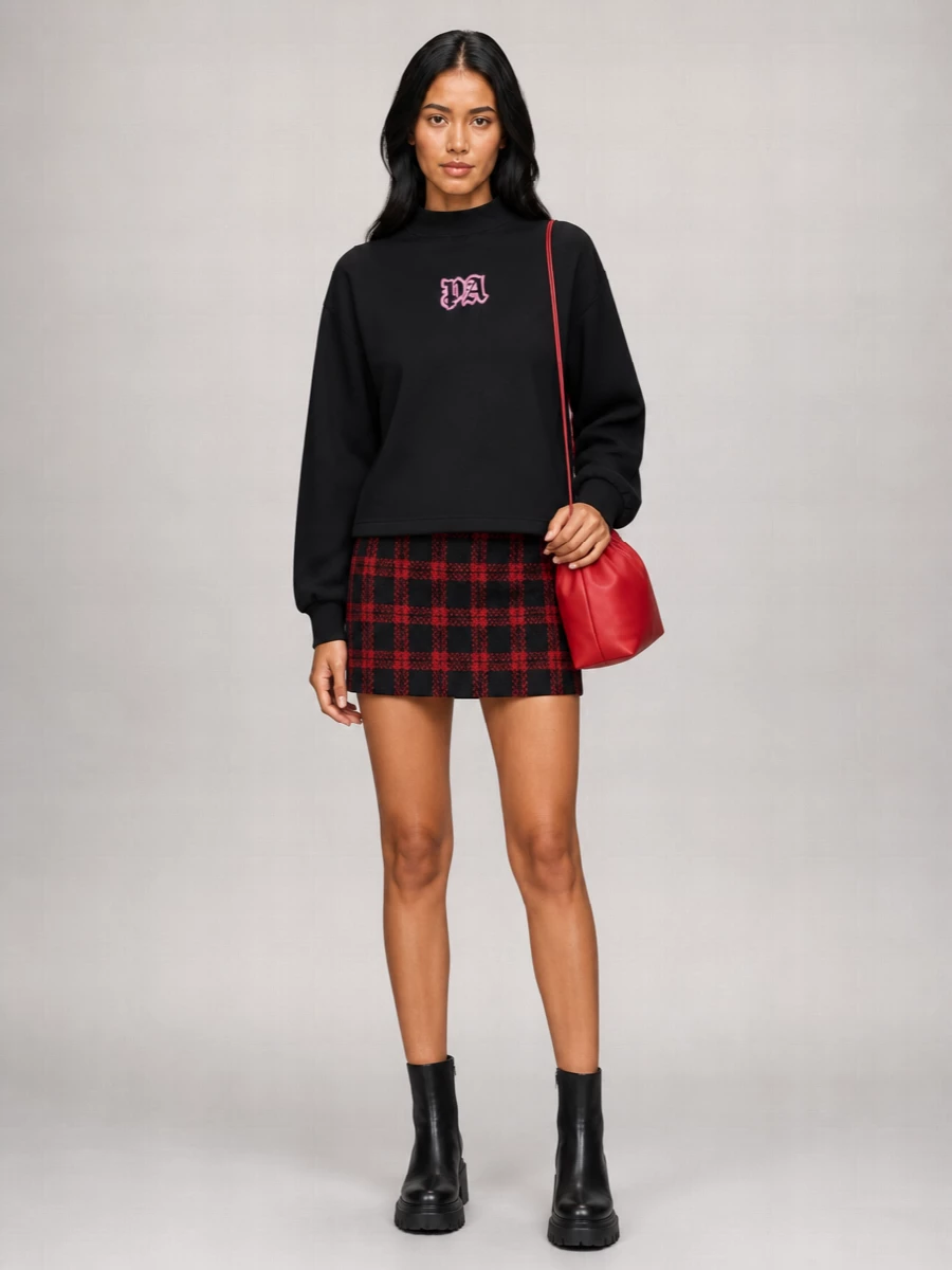 Pinko Tartan Wrap Mini Skirt