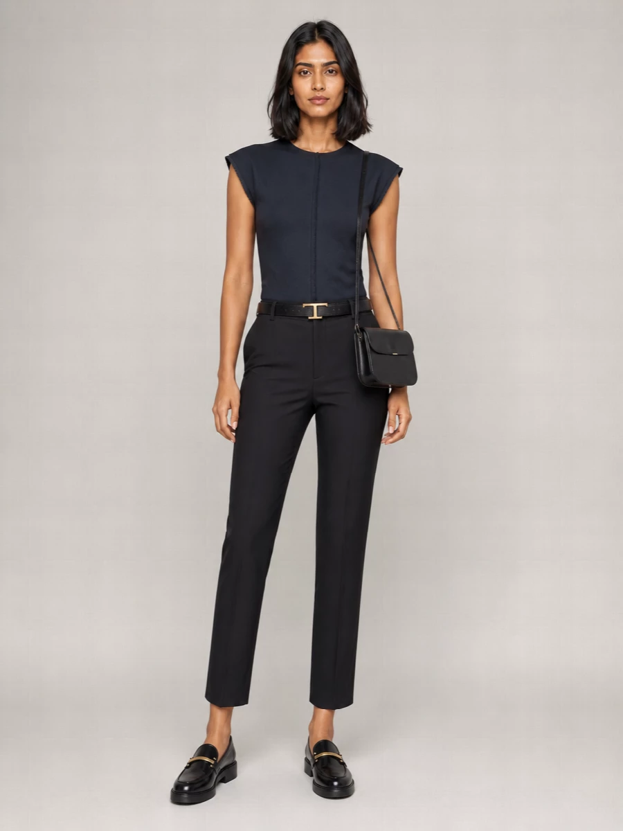 Ami Paris Virgin Wool Pleated Tailored Trousers