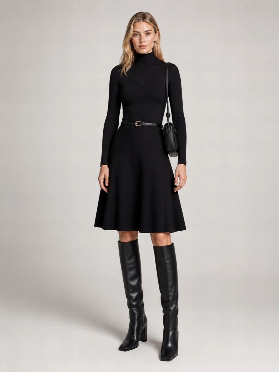 Alaïa Cashmere-Blend Low-Rise Flared Midi A-Line Skirt