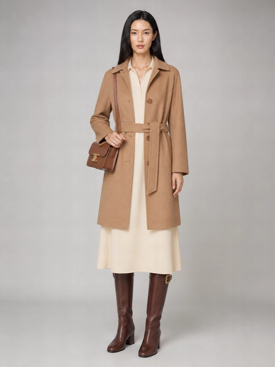 Max Mara Camel Single Breasted Coat