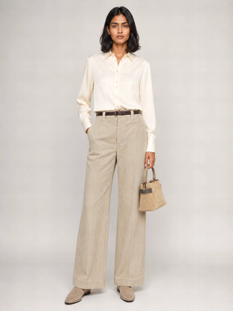 Brunello Cucinelli Corduroy Wide-Leg Trousers