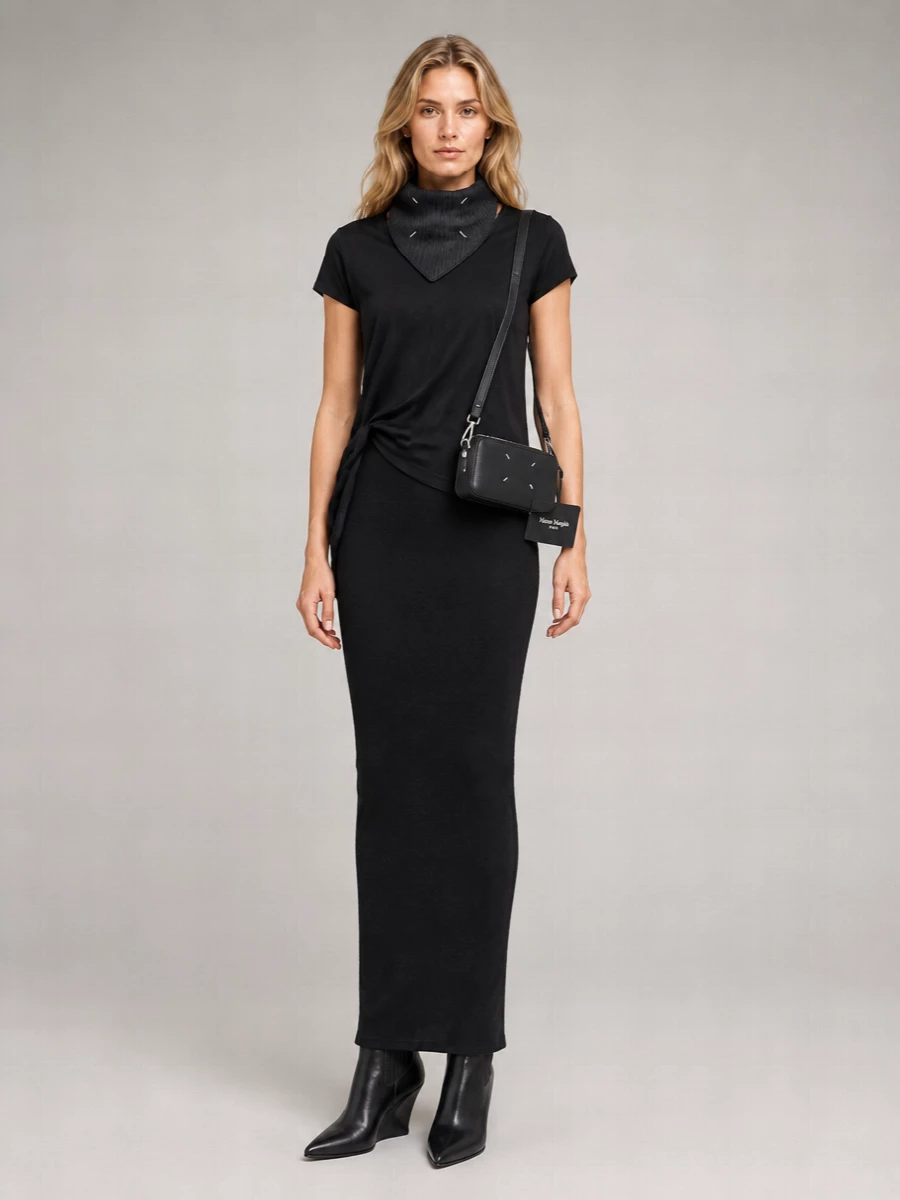 Rick Owens Short Sleeves With Asymmetric Hem And V-Neckline