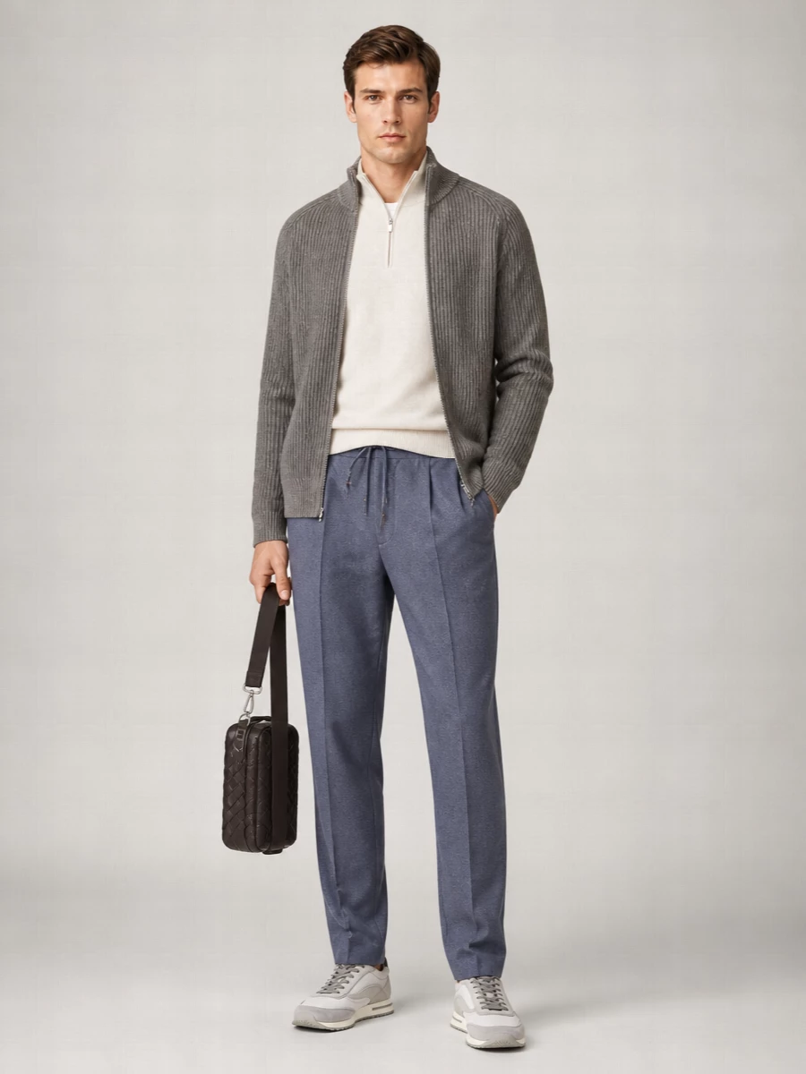 Brunello Cucinelli cashmere english-knit high-neck zip cardigan