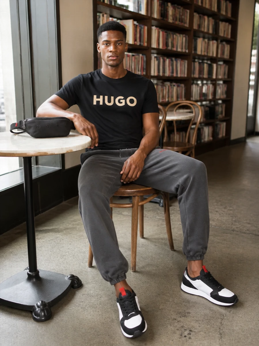 Hugo logo tshirt joggers runners outfit