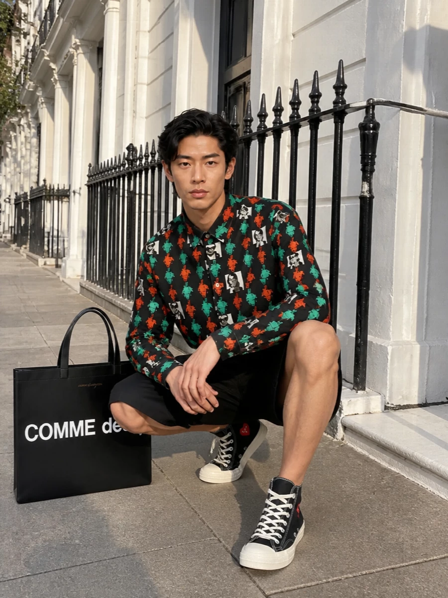 Comme des garcons shirt black tailored shorts