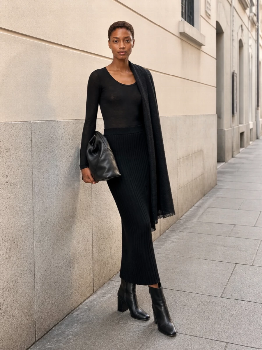 Fabiana filippi midi skirt black mm6 ankle boots