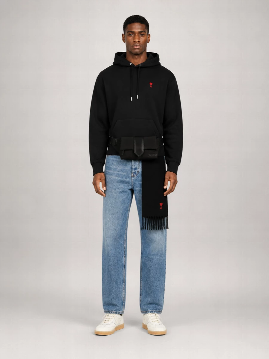 Ami Paris Cotton Logo Hoodie