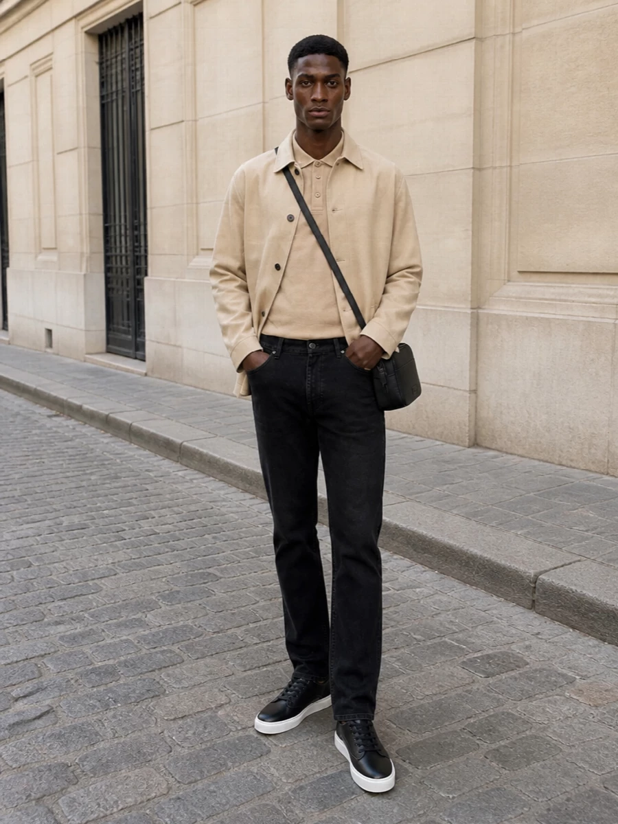 Givenchy beige jacket black jeans outfit