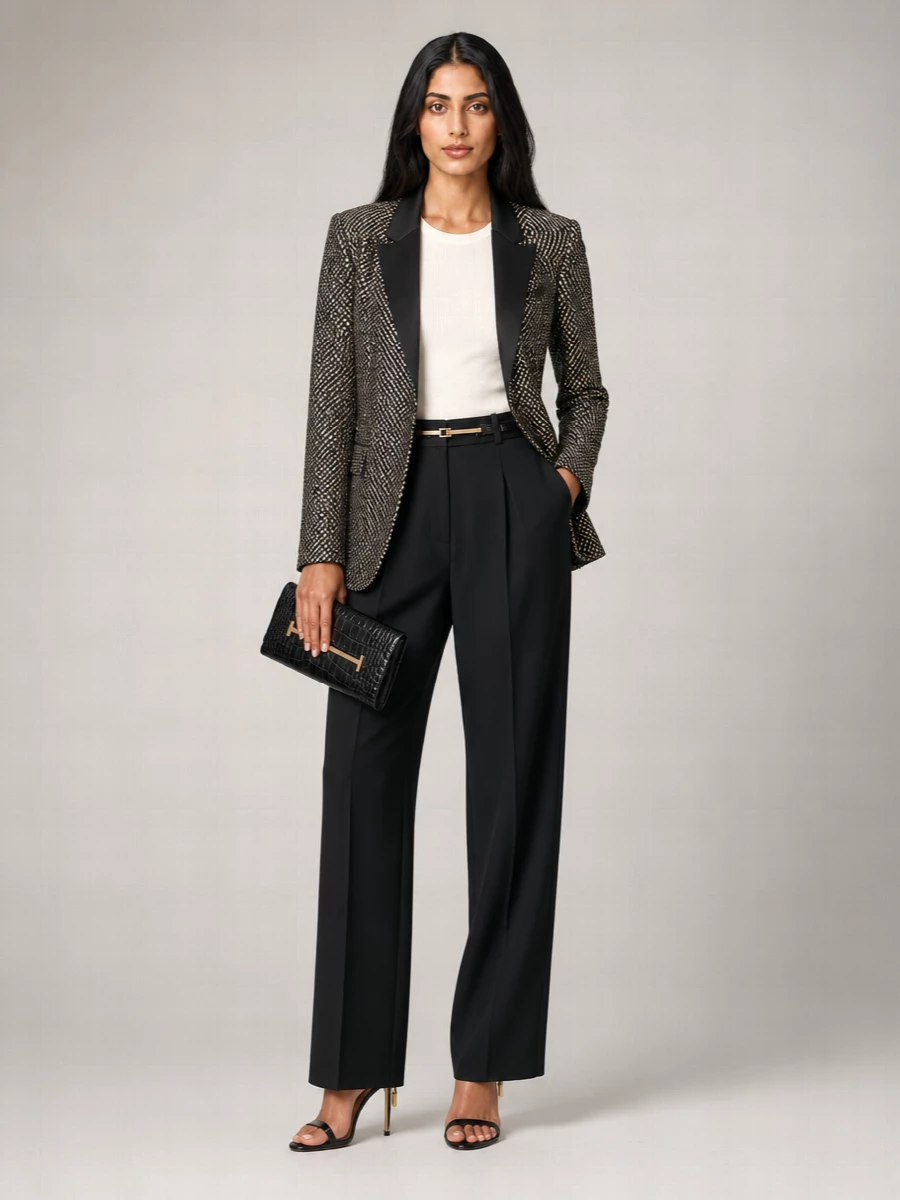 Tom Ford Sequined Tweed Boyfriend Jacket