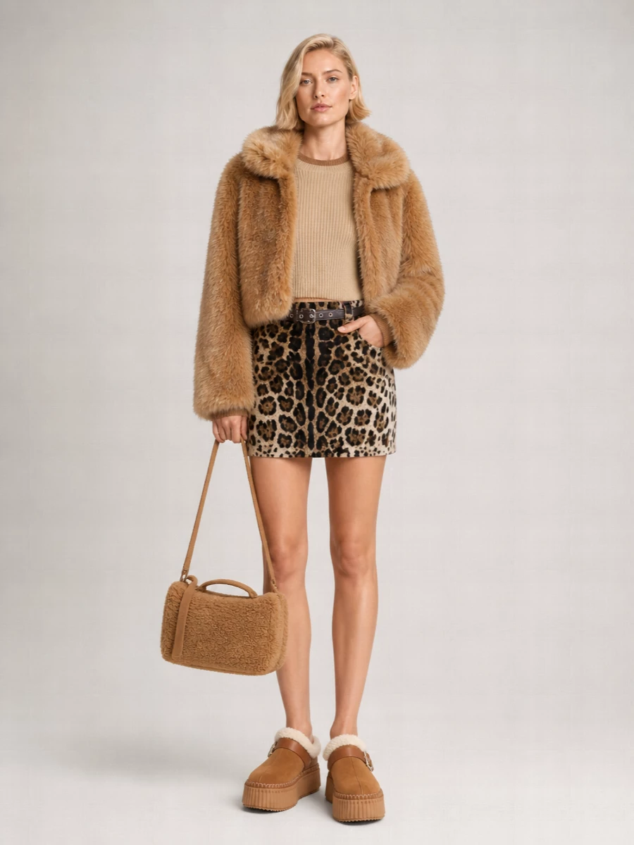 Chloé Leather Shearling-Trim Platform Boots