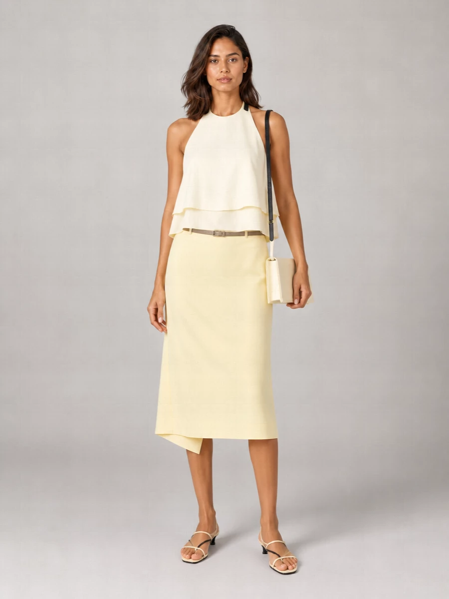 Jil Sander Satin Straight Skirt