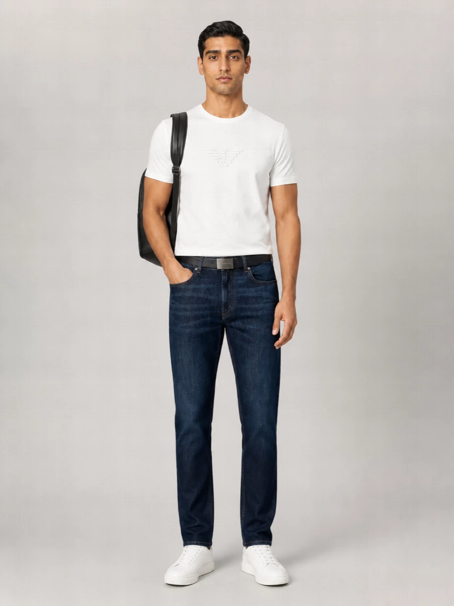 Emporio Armani Cotton Slim-Fit Logo-Print T-Shirt