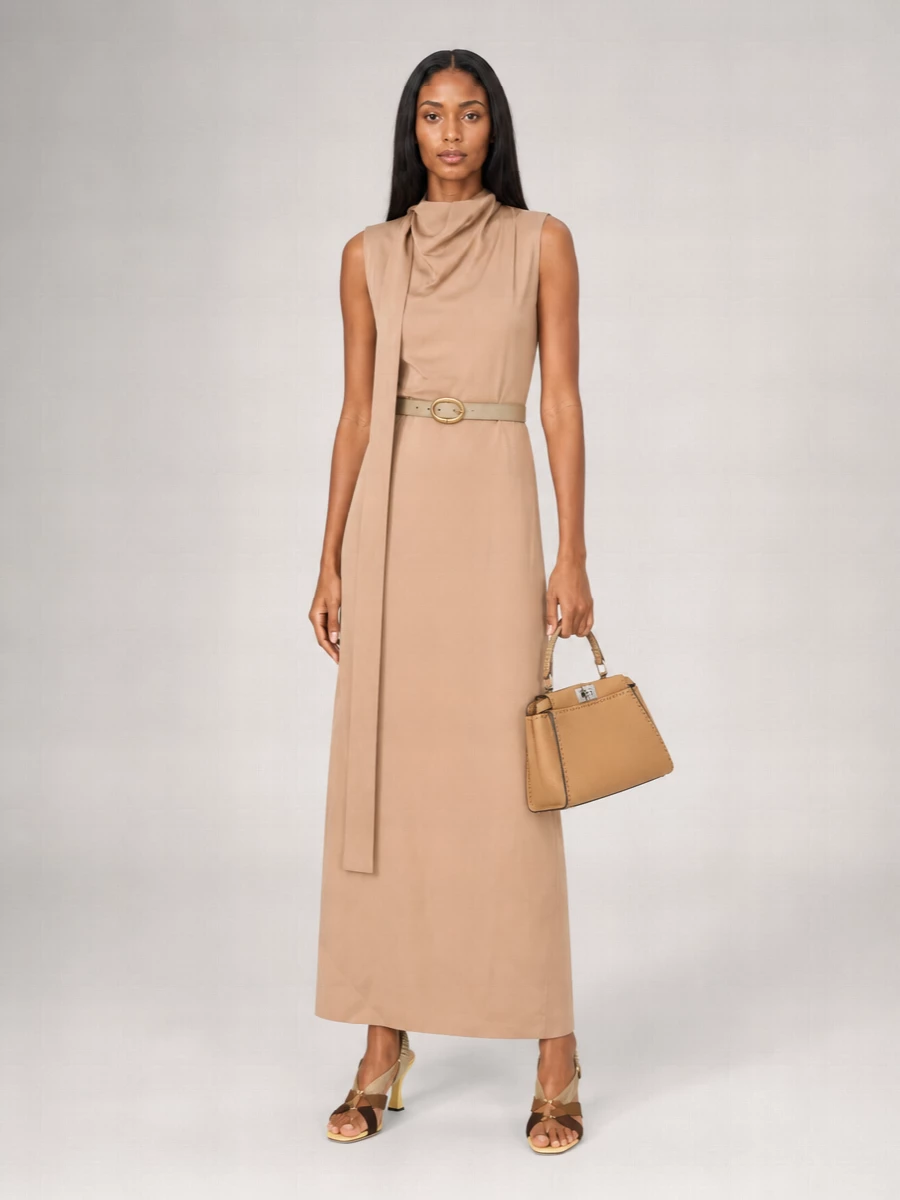 Fendi Silk Satin Maxi Dress