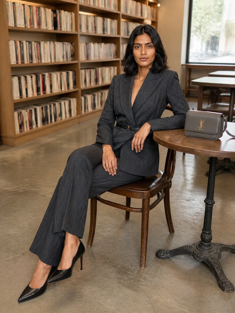 Coperni pinstripe blazer grey tailored trousers