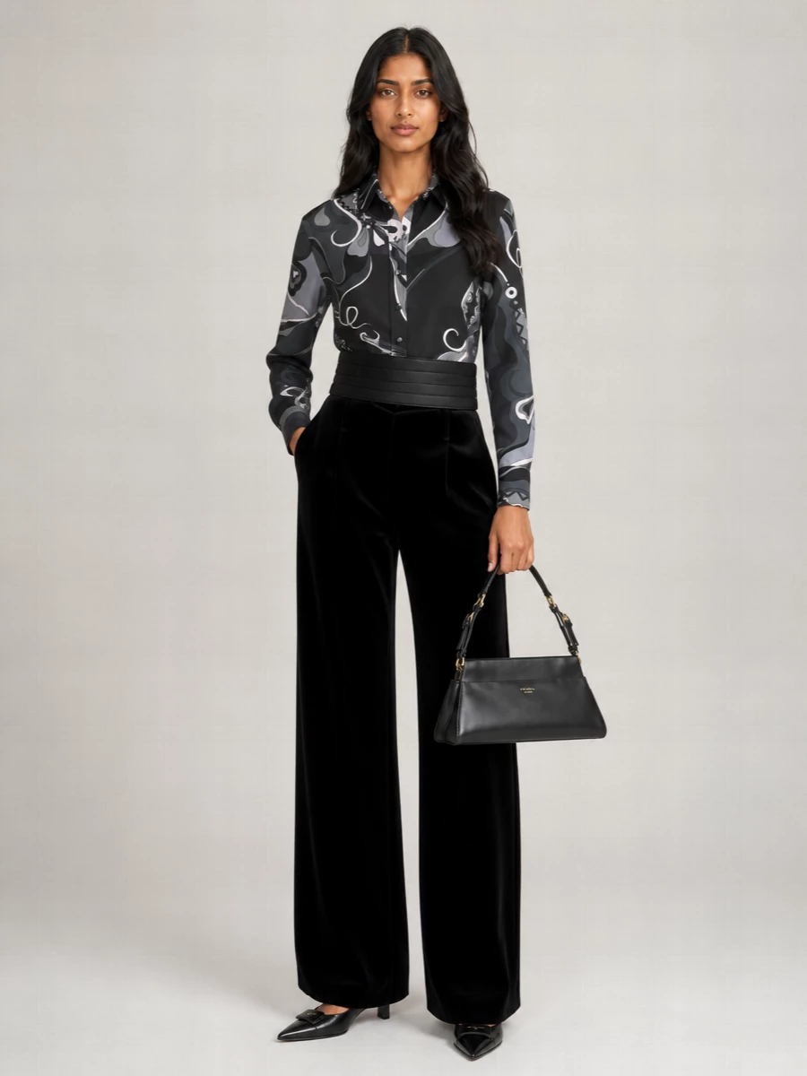 Pucci Silk Printed Long-Sleeve Shirt
