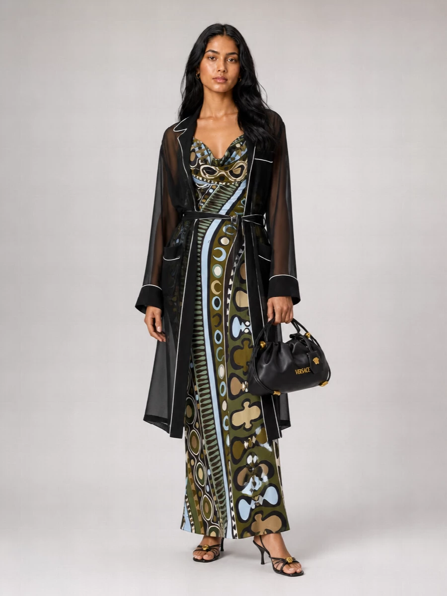 Pucci Silk-Blend Printed Halterneck Long Dress