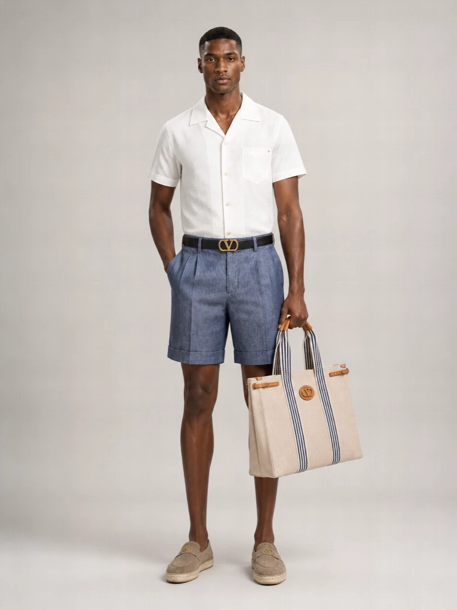 Valentino Denim Chino Shorts