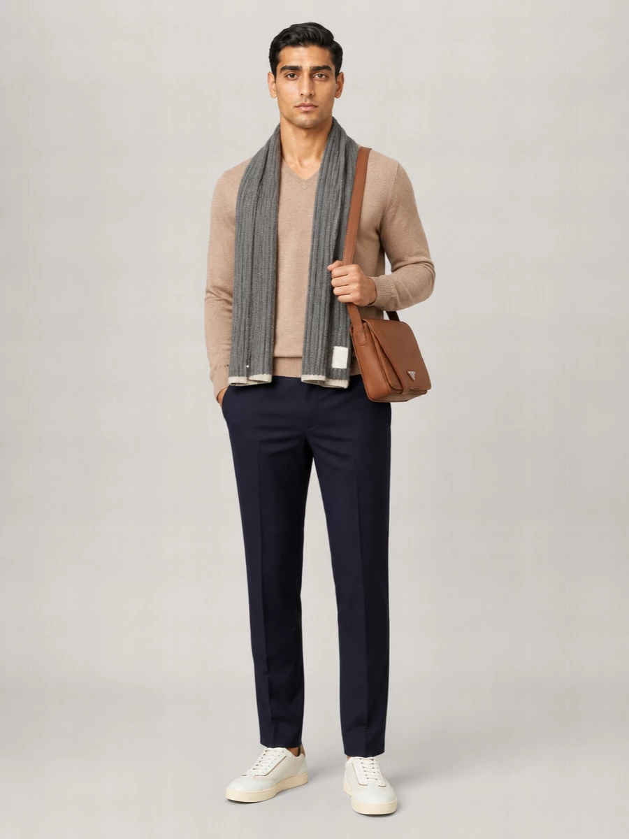 Brunello Cucinelli Cashmere Ribbed V-Neck Regular-Fit Jumper