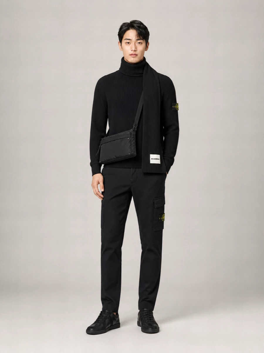 Stone Island Virgin Wool Turtleneck Sweater