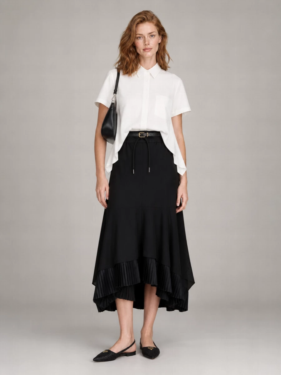 Sacai Cotton Asymmetric Skirt