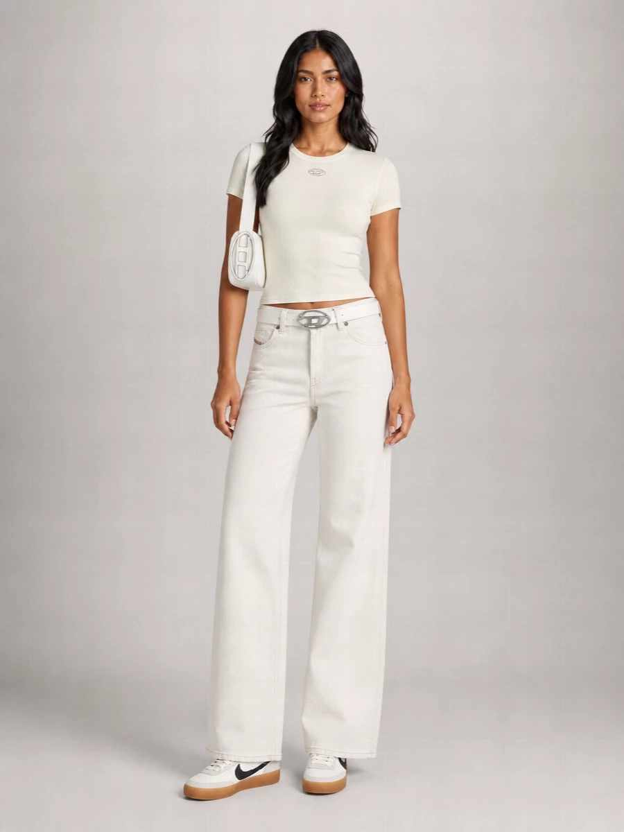 Diesel Denim Mid-Rise Flared Wide-Leg Jeans