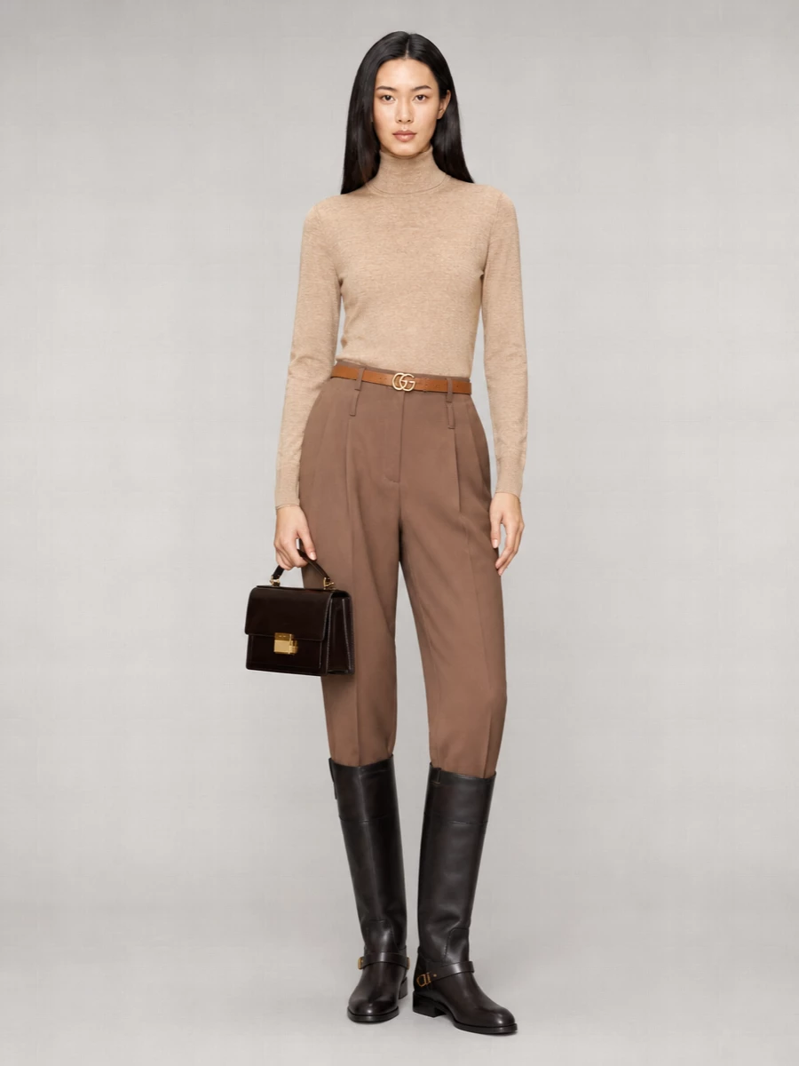 Golden Goose Virgin Wool High-Rise Wide-Leg Tailored Trousers