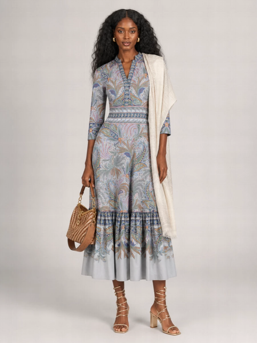 Etro Cotton Dress Paisley Pattern