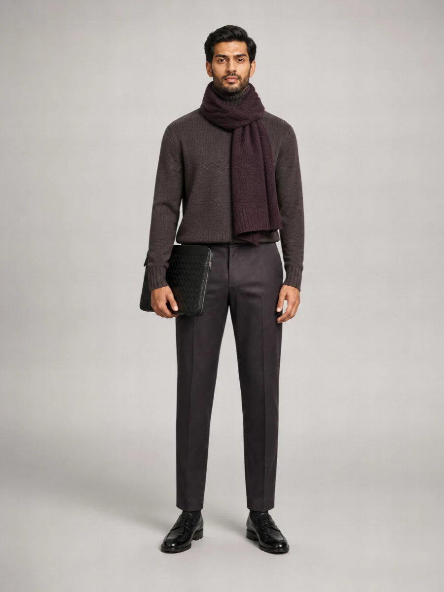 Studio Nicholson Virgin Wool Curved-Leg Tailored Trousers