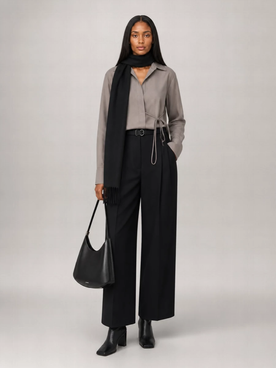 Saint Laurent Cashmere Fringed Scarf