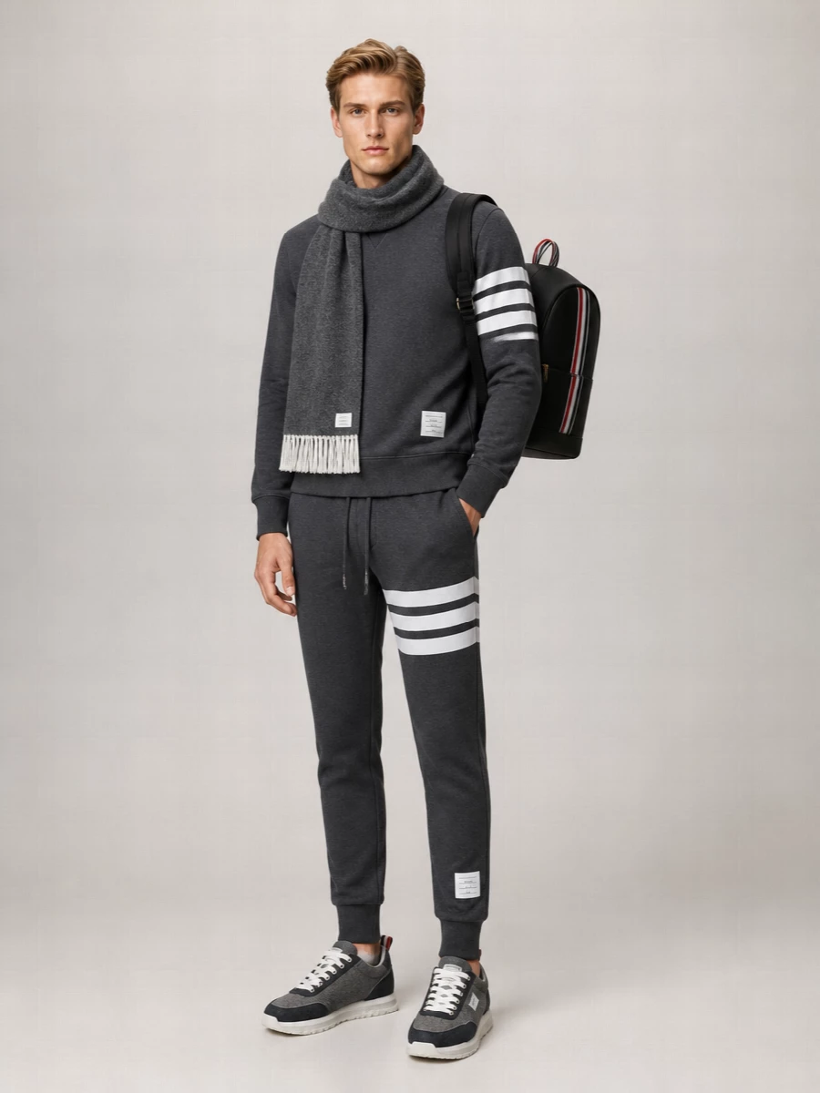 Thom Browne Cotton Colorblock Track Pants