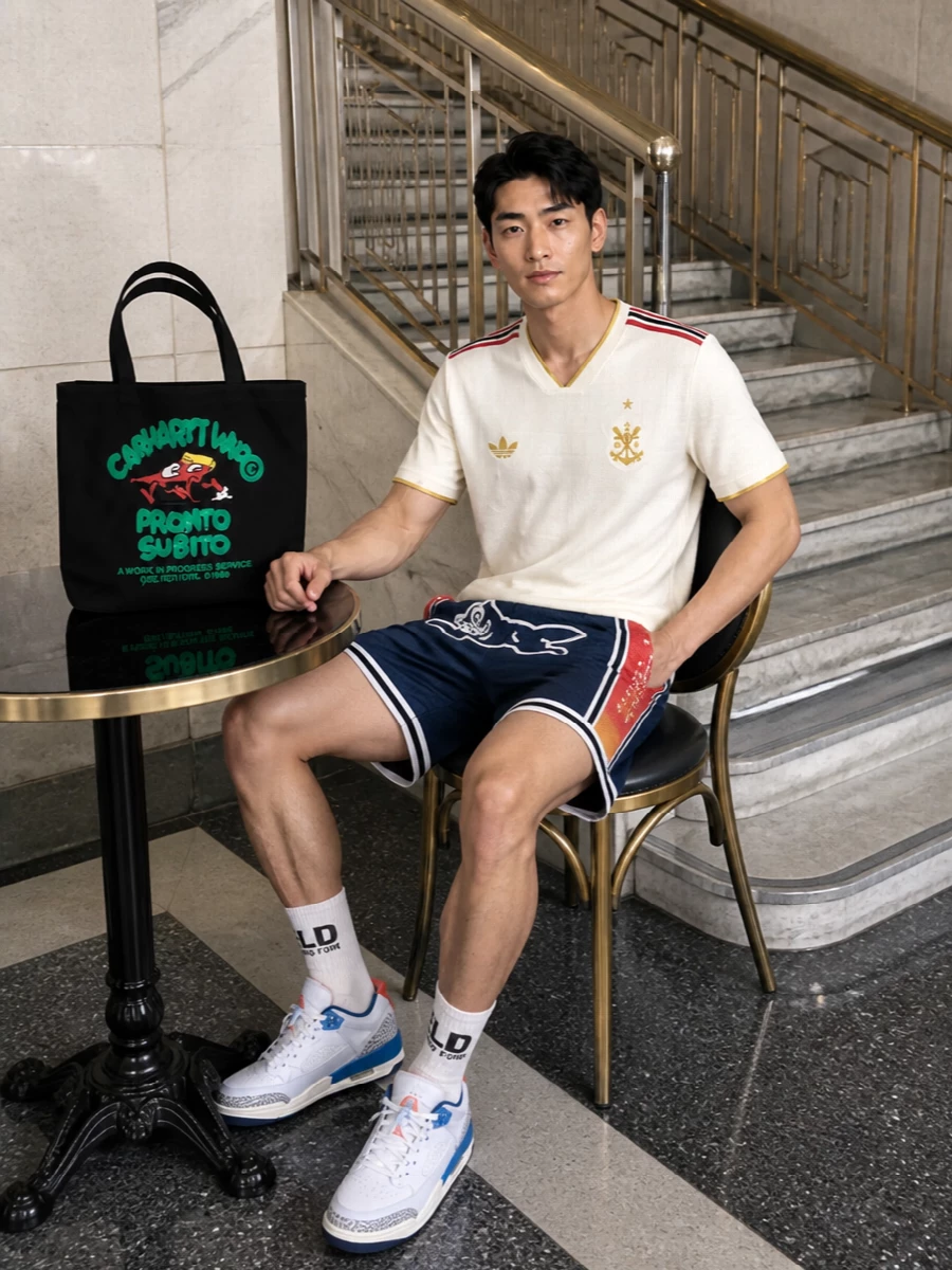 Adidas jersey icecream shorts nike sneakers