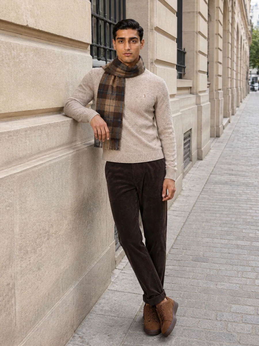Polo knit brown corduroy tods suede sneakers