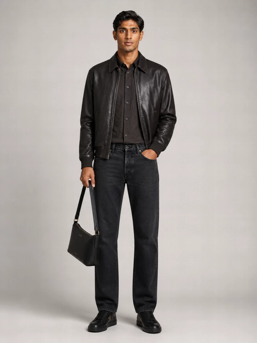 Prada Lamb Leather Regular-Fit Bomber Jacket