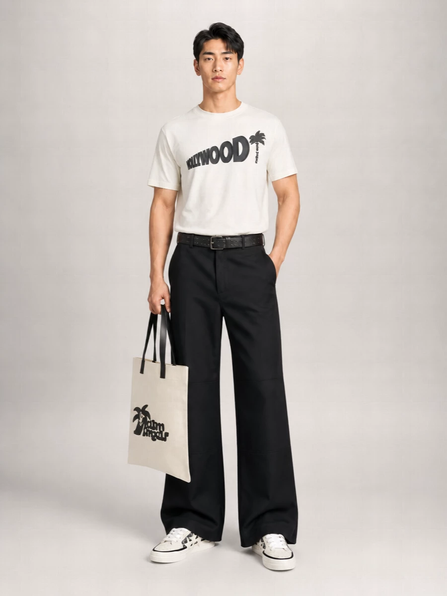 Palm Angels cotton ribbed crew-neck short-sleeve printed t-shirt