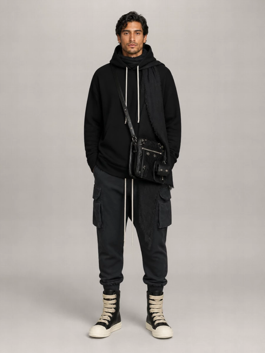 Rick Owens Drkshdw Cotton Relaxed-Fit Tapered Cargo Pants