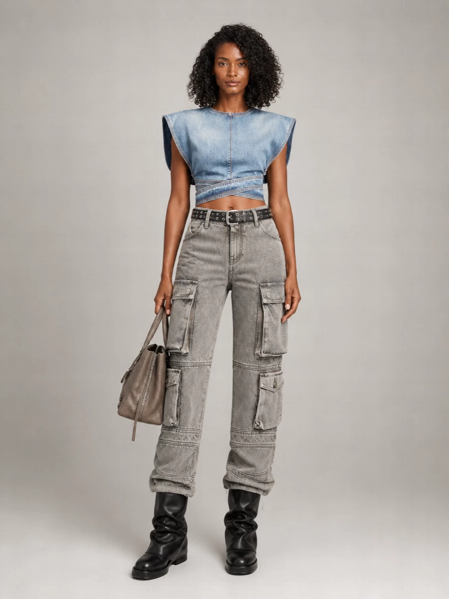 The Attico Cotton Straight-Leg Jeans