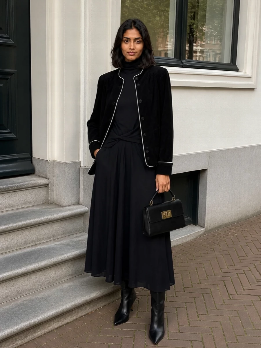 Forte forte black coat fabiana filippi knit dress