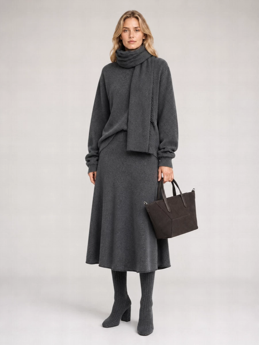 Extreme Cashmere Cashmere High-Rise Flared Midi Skirt