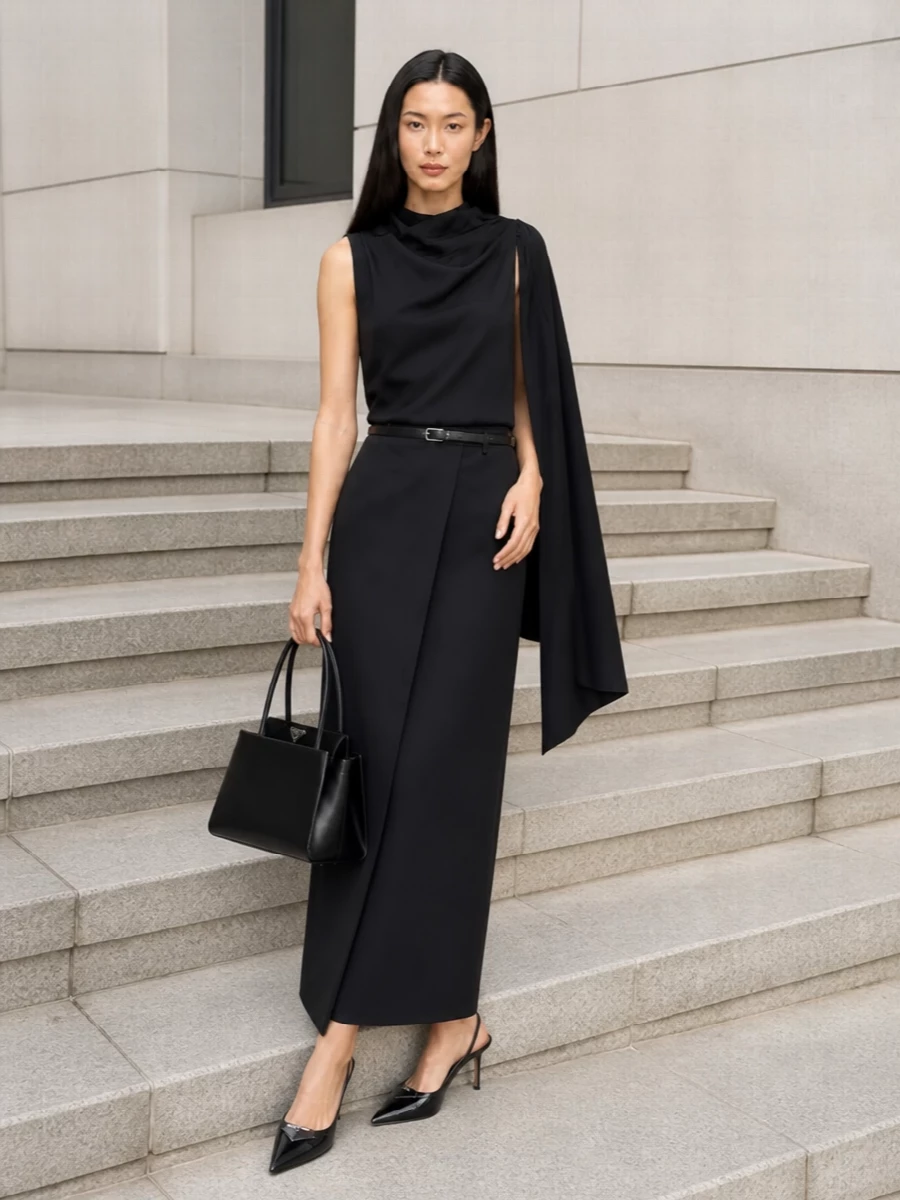 Magda butrym wrap skirt prada black slingbacks