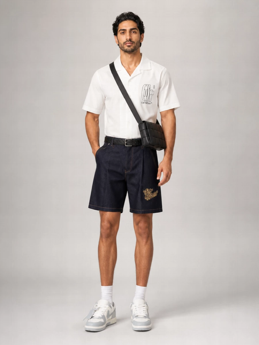 Off-White Denim Tailored Bermuda Shorts