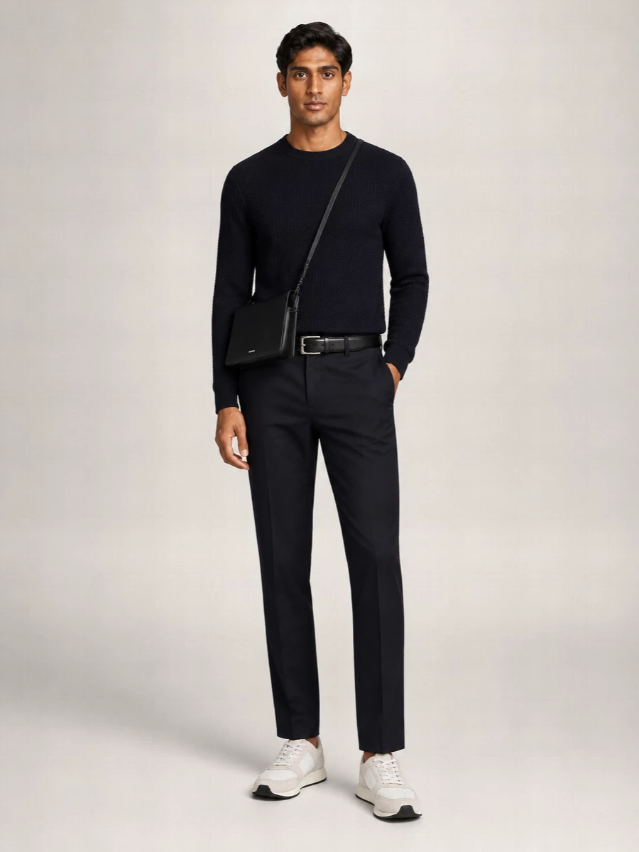 Boss Ribbed Cotton Crew-Neck Sweater
