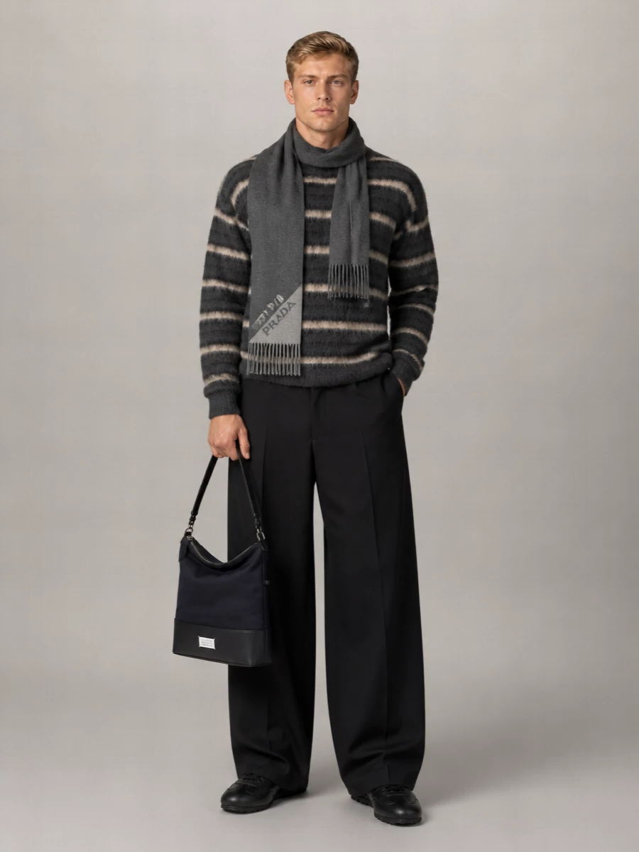 Marni Mohair Striped Crew Neck Sweater