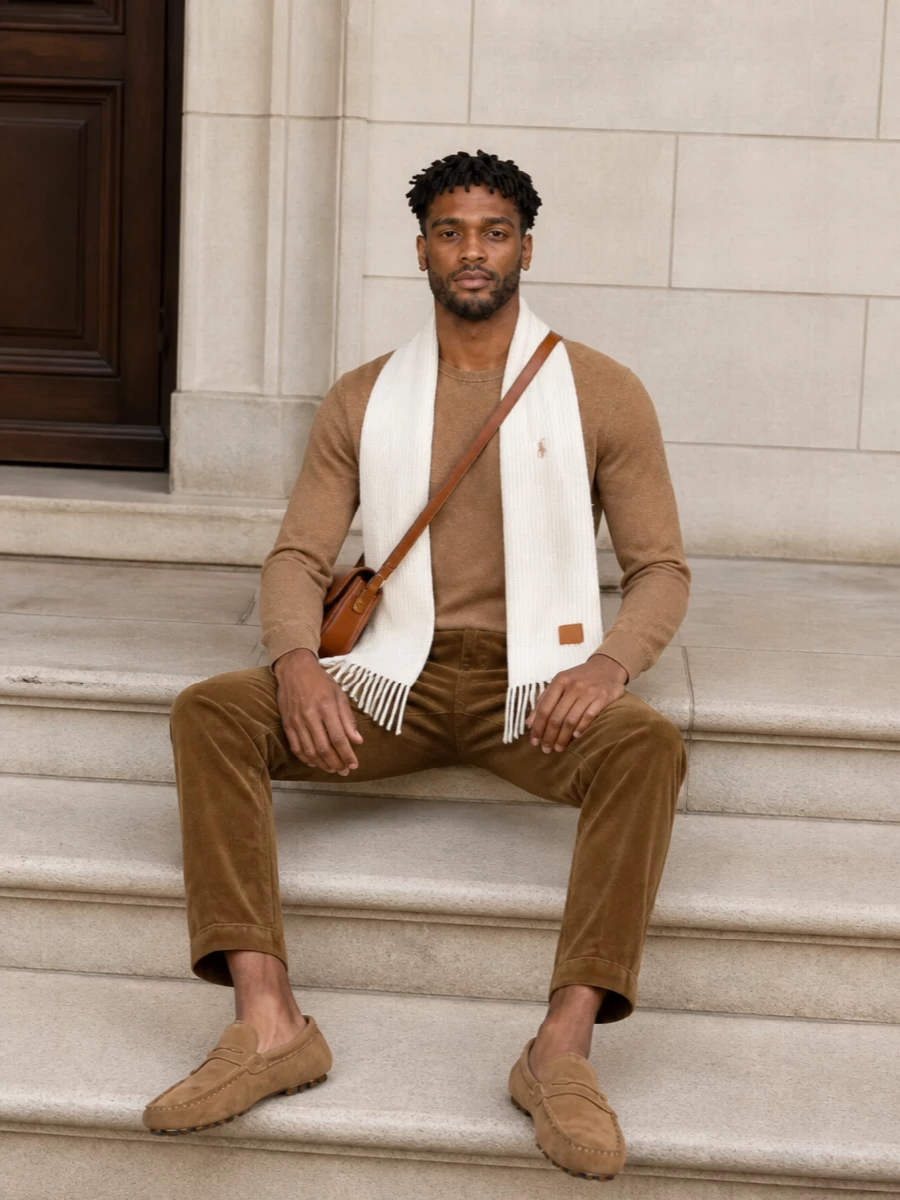 Polo ralph lauren camel sweater corduroy trousers