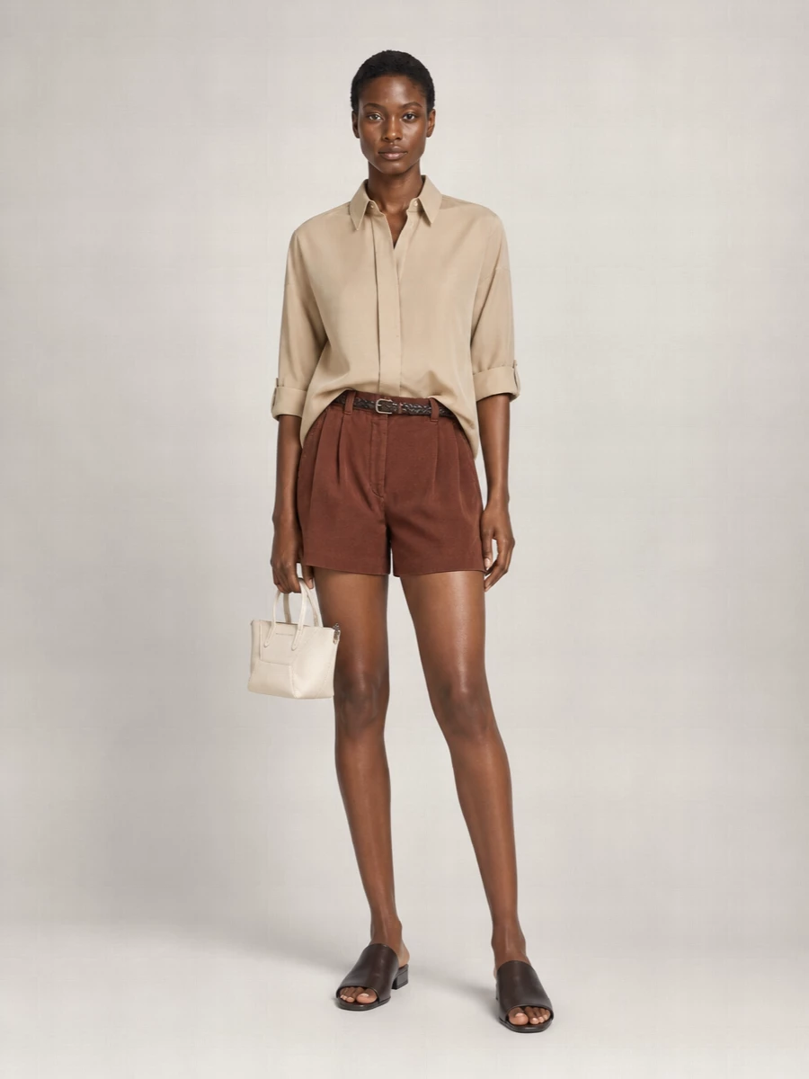 Brunello Cucinelli Cotton Linen Baggy Shorts