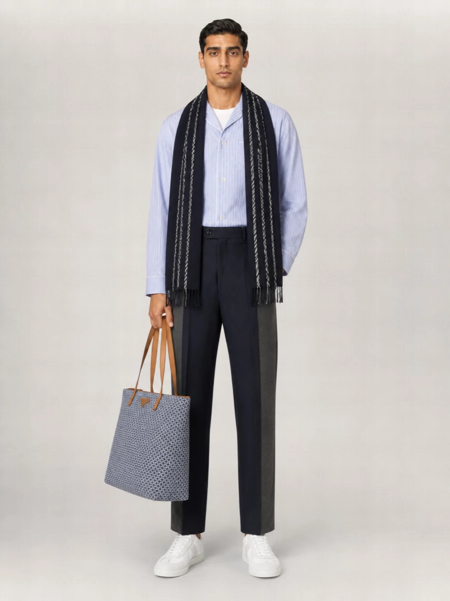 Prada Printed Two-Tone Re-Nylon Tote Bag