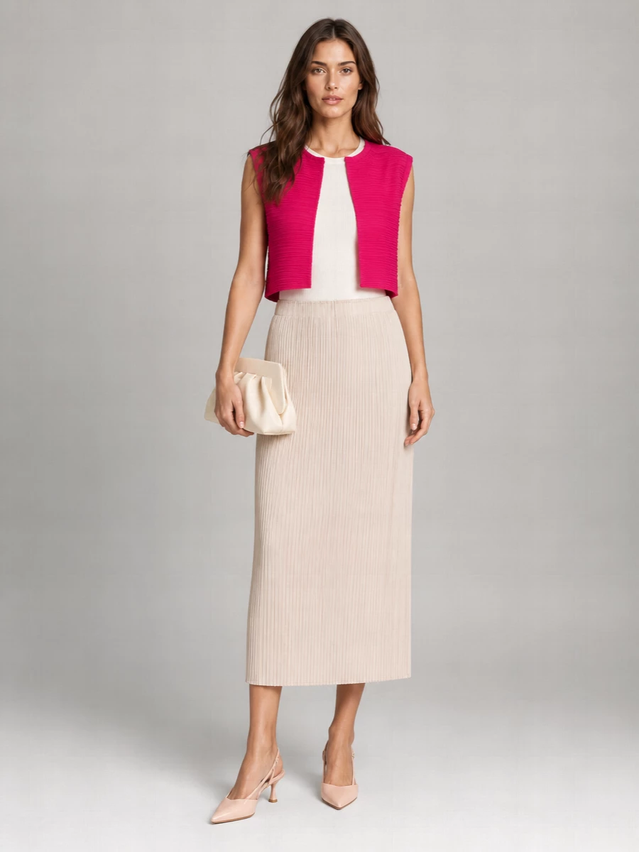 Pleats Please Issey Miyake Pleated Cardigan
