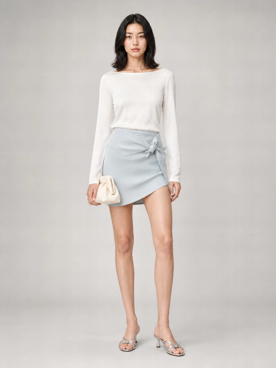Alberta Ferretti Asymmetric Draped Skirt