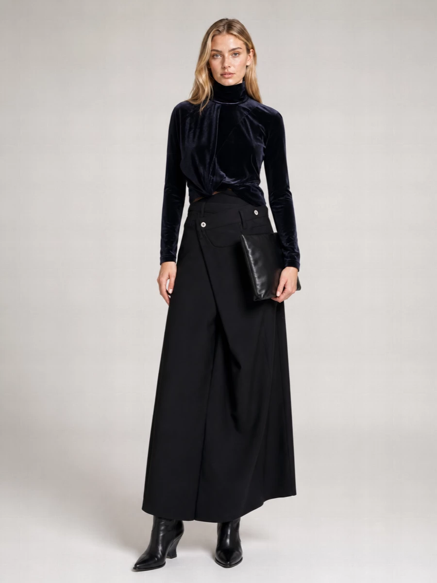 Junya Watanabe Asymmetric Turtleneck Knitted Top